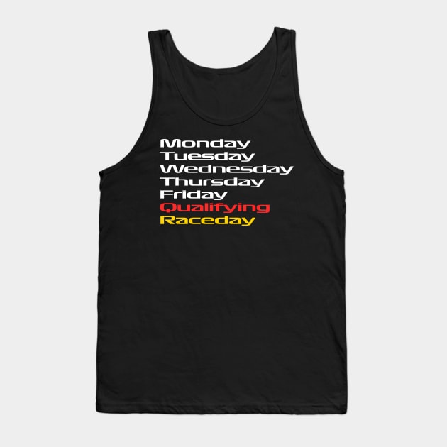 F1 Fan Race Week Schedule Tank Top by Mrmera